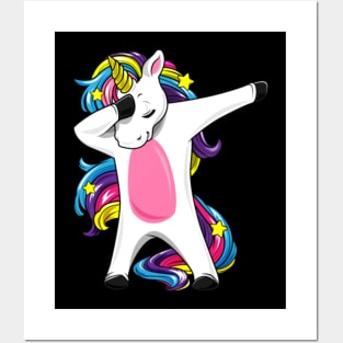 Dabbing Unicorn Costume Rainbow Horse Girl gift Posters and Art